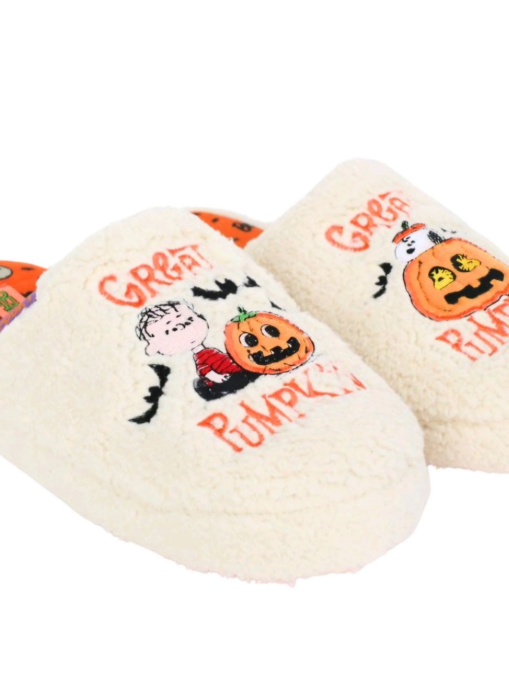 Peanuts Great Pumpkin Womens Cream Slippers - Picture 4 of 8